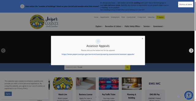 Security scan screenshot of https://www.jaspercountysc.gov/