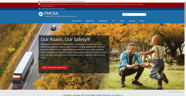 Security scan screenshot of https://www.sharetheroadsafely.gov/