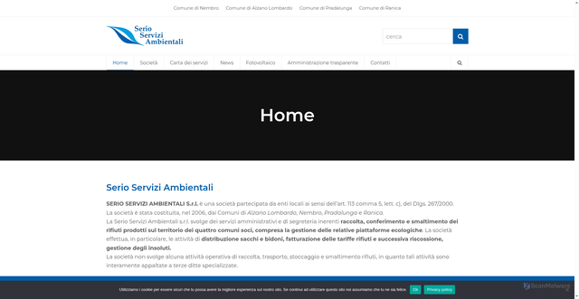 Security scan screenshot of https://serioserviziambientali.it/