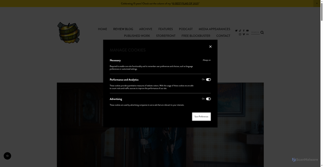 Security scan screenshot of https://everymoviehasalesson.com/blog/2026/8/movie-review-the-end-of-oak-street