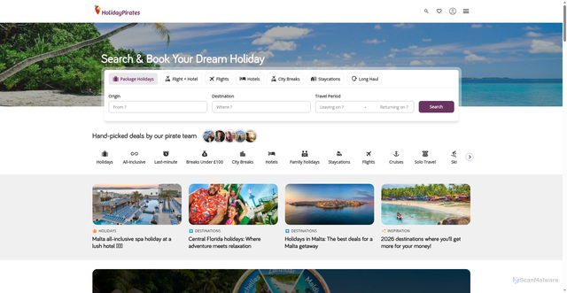 Security scan screenshot of https://holidaypirates.com