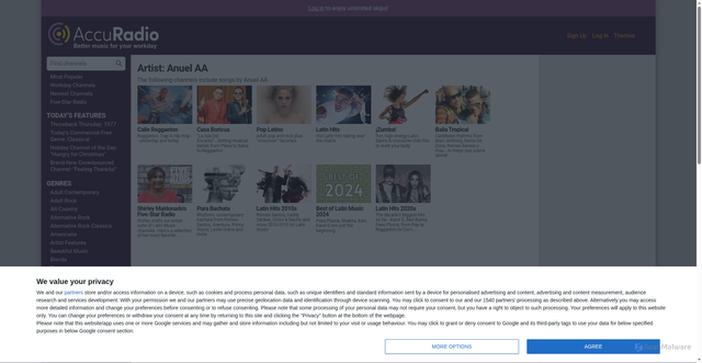 Security scan screenshot of https://accuradio.com/artist/Anuel%20AA