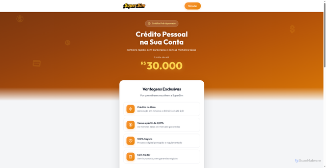 Security scan screenshot of https://supersim-resgate.vercel.app/