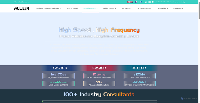 Security scan screenshot of https://allion.com