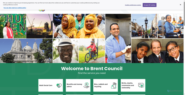 Security scan screenshot of https://www.brent.gov.uk/