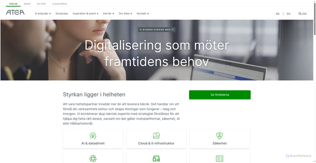 Security scan screenshot of https://www.atea.se/