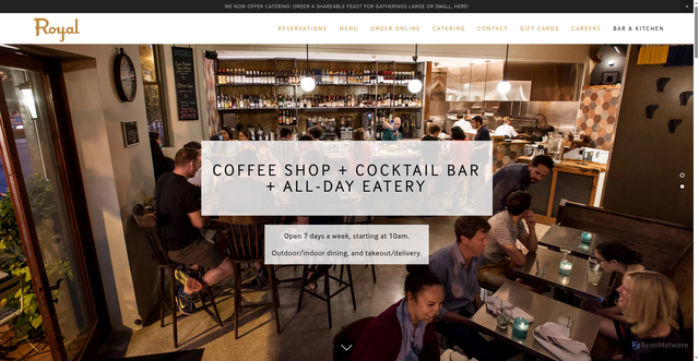 Security scan screenshot of https://www.theroyaldc.com/