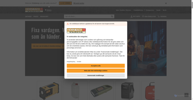 Security scan screenshot of https://hornbach.se