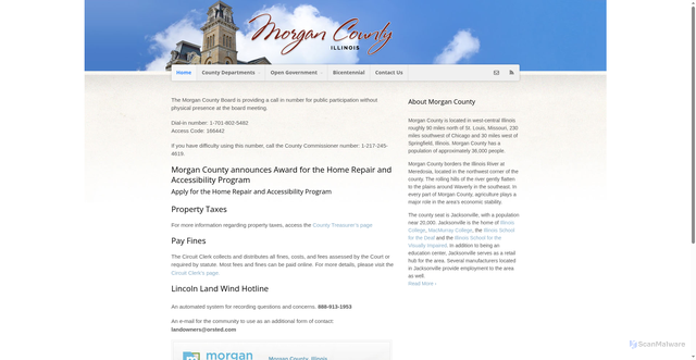 Security scan screenshot of https://morgancounty-il.gov/
