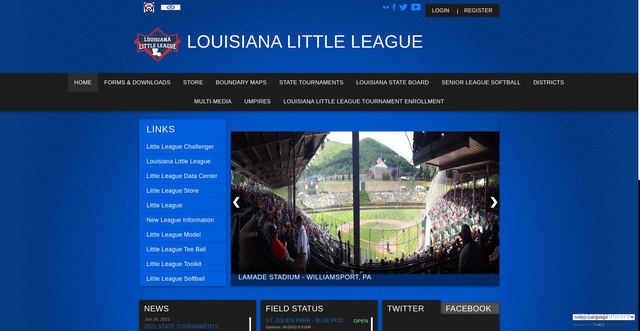 Security scan screenshot of https://www.louisianalittleleague.org/