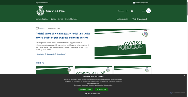 Security scan screenshot of https://www.comune.pero.mi.it/it