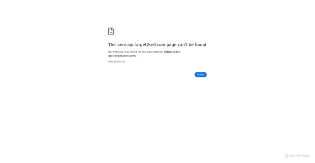 Security scan screenshot of https://serv-api.target2sell.com