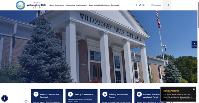 Security scan screenshot of https://willoughbyhills-oh.gov/