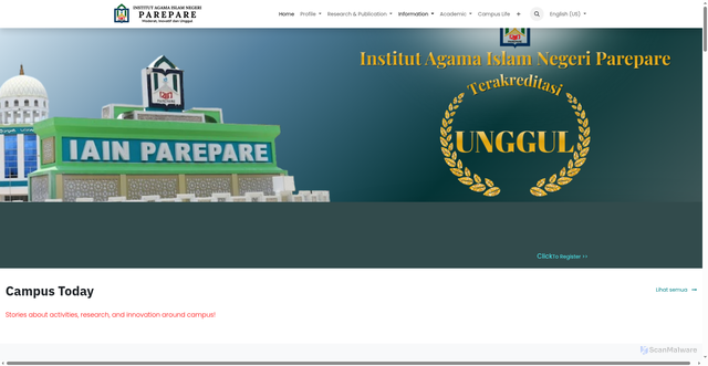 Security scan screenshot of https://iainpare.ac.id