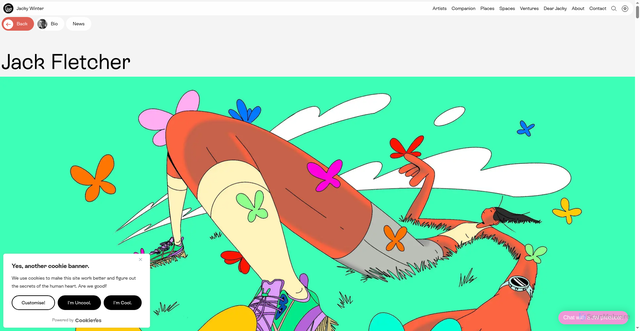 Security scan screenshot of https://www.jackywinter.com/artists/jack-fletcher