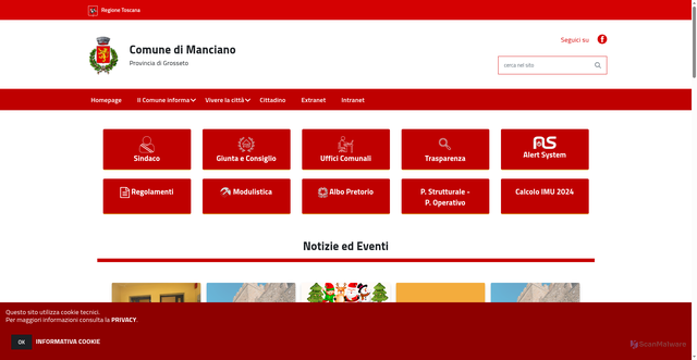 Security scan screenshot of https://www.comune.manciano.gr.it/hh/index.php