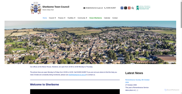Security scan screenshot of http://www.sherborne-tc.gov.uk