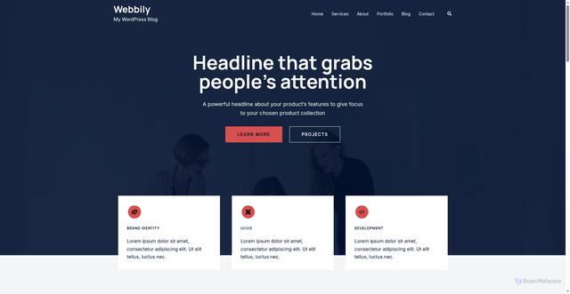 Security scan screenshot of https://webbily.se