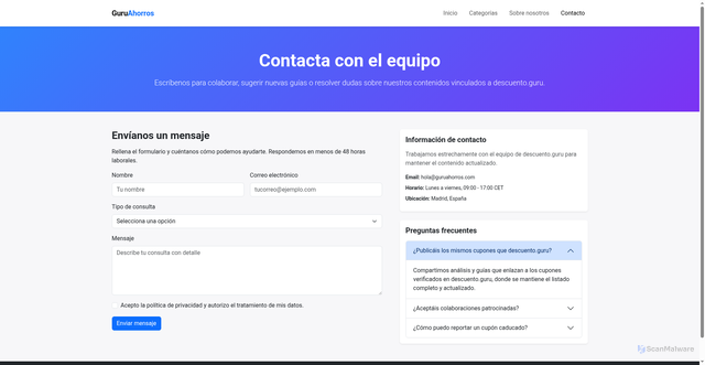Security scan screenshot of https://help13.pages.dev/contacto