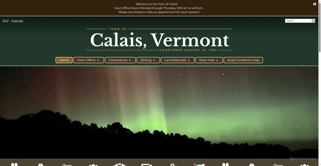 Security scan screenshot of https://www.calaisvermont.gov/