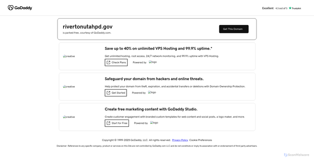Security scan screenshot of https://rivertonutahpd.gov/