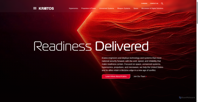 Security scan screenshot of https://kratosdefense.com