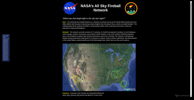 Security scan screenshot of https://fireballs.ndc.nasa.gov/
