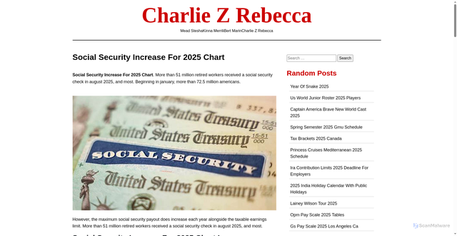 Security scan screenshot of https://charliezrebecca.pages.dev/hkszj-social-security-increase-for-2025-chart-mpgps/