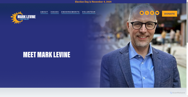 Security scan screenshot of https://www.votemarklevine.com/about