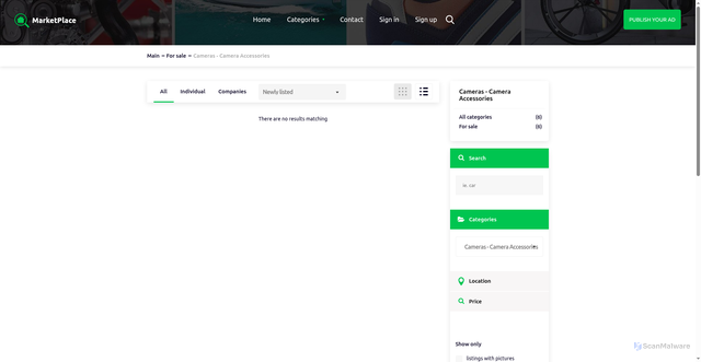 Security scan screenshot of https://marketplace.osclass-pro.com/index.php?page=search&sCategory=13