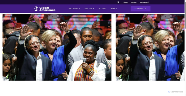 Security scan screenshot of https://globalamericans.org/gustavo-petro-is-elected-president-of-colombia/