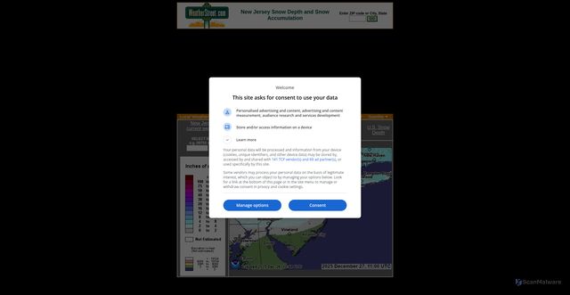 Security scan screenshot of https://www.weatherstreet.com/weather-forecast/new-jersey-snow-cover.htm