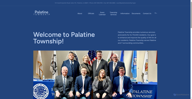 Security scan screenshot of https://palatinetownship-il.gov/