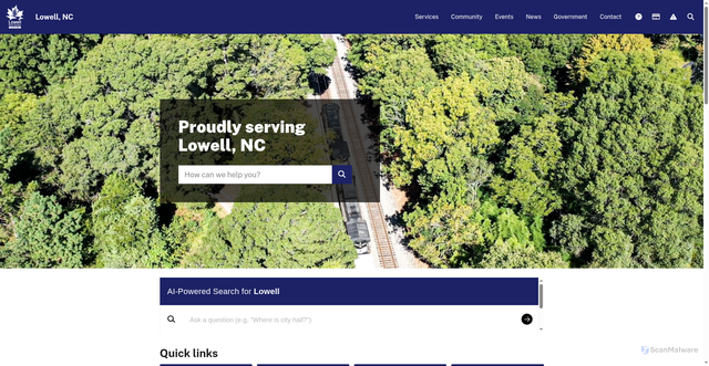 Security scan screenshot of https://lowellnc.gov/