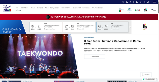 Security scan screenshot of https://www.taekwondoitalia.it/