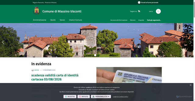 Security scan screenshot of https://www.comune.massinovisconti.no.it/it-it/home