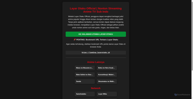 Security scan screenshot of https://layarotaku.id