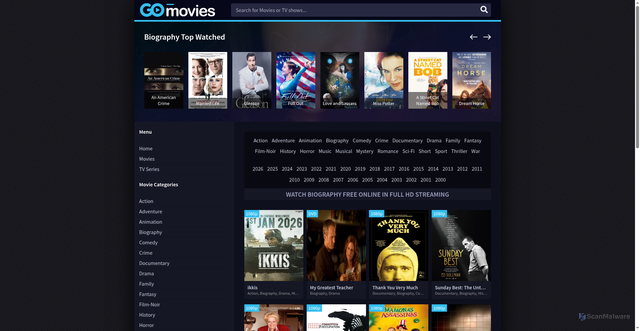Security scan screenshot of https://moviesdl.net/films/biography/