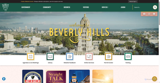 Security scan screenshot of https://beverlyhills.gov/
