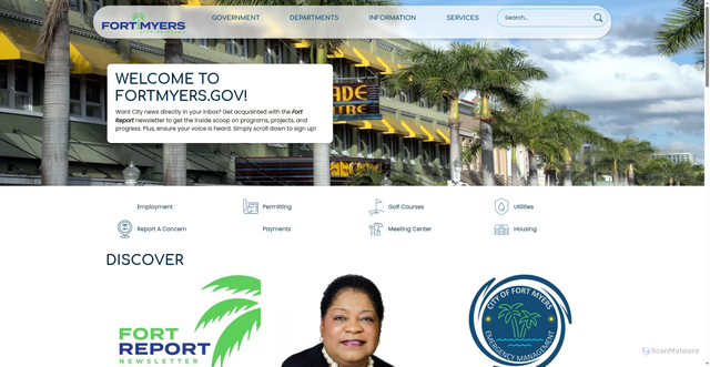 Security scan screenshot of https://fortmyers.gov/