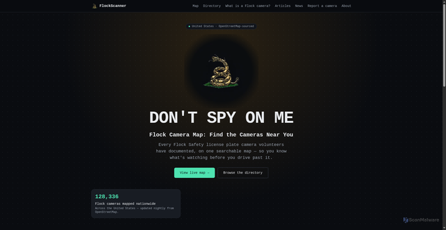 Security scan screenshot of https://flockscanner.com/