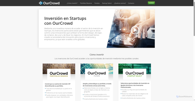 Security scan screenshot of https://es.ourcrowd.com