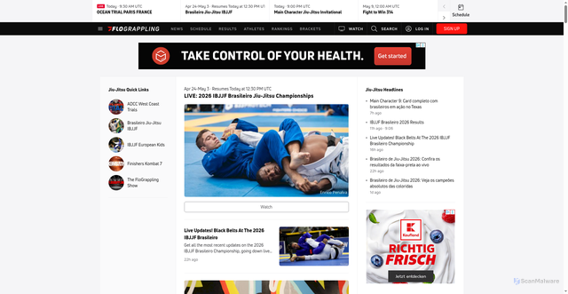 Security scan screenshot of https://www.flograppling.com