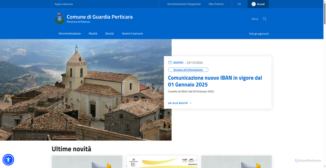 Security scan screenshot of https://www.comune.guardiaperticara.pz.it