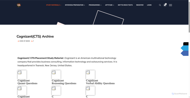 Security scan screenshot of https://codeofgeeks.com/cognizant-archive/