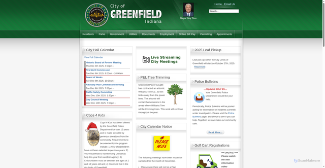 Security scan screenshot of https://www.greenfieldin.gov/