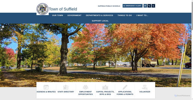 Security scan screenshot of https://www.suffieldct.gov/