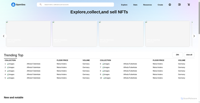 Security scan screenshot of https://opensea-six.vercel.app/