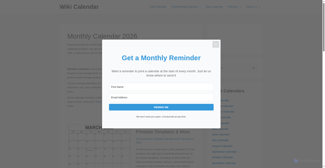 Security scan screenshot of https://www.wiki-calendar.com/monthly-calendar-2026