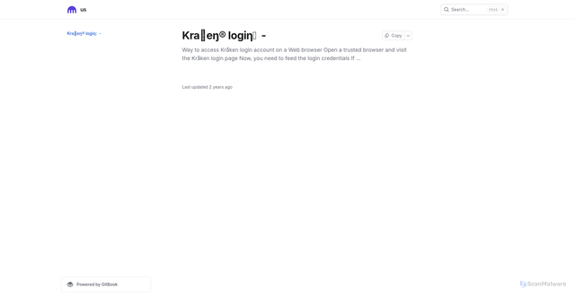 Security scan screenshot of https://crakkennlogiusaaa.gitbook.io/us/
